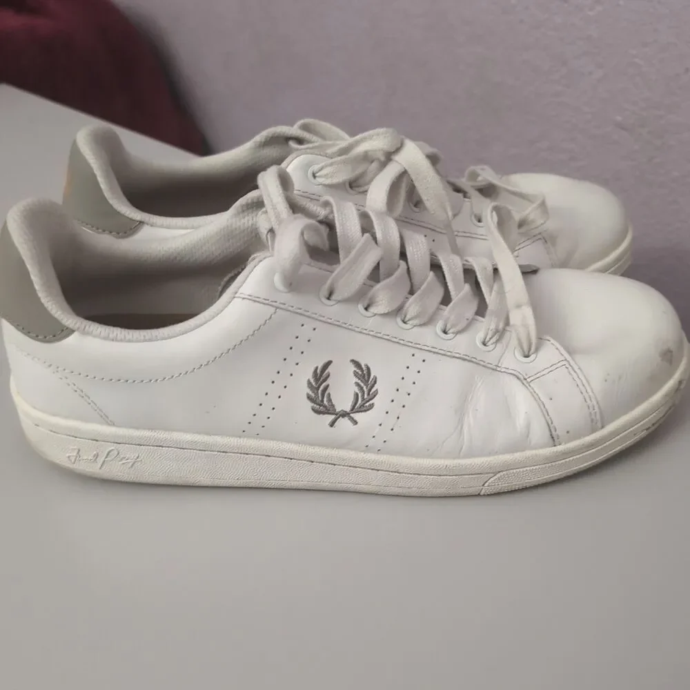 Fred Perry B721 White Leather Sneakers Shoes 10 Tennis Preppy Casual